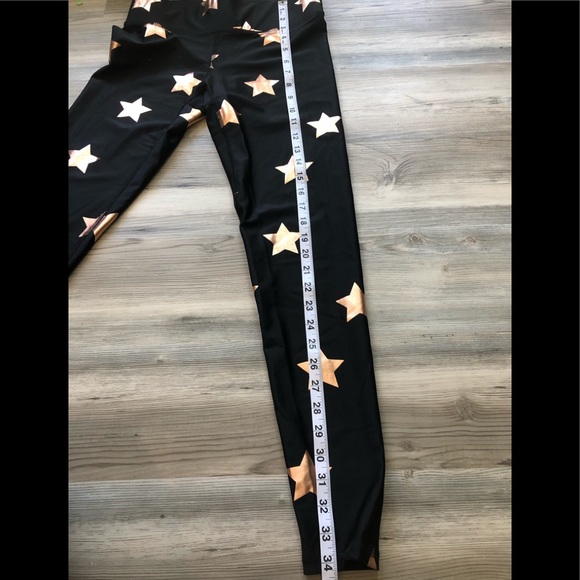 Terez Rose Gold Stars Foil Tall Band Leggings - Picture 6 of 6